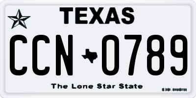 TX license plate CCN0789