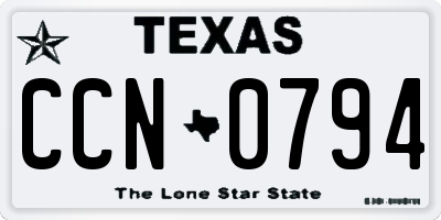 TX license plate CCN0794