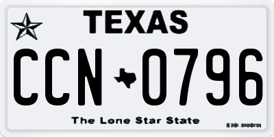 TX license plate CCN0796