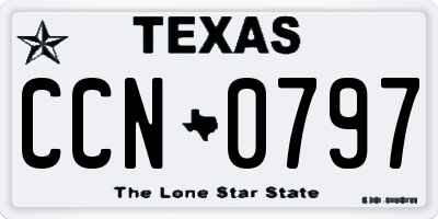 TX license plate CCN0797