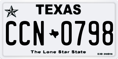 TX license plate CCN0798
