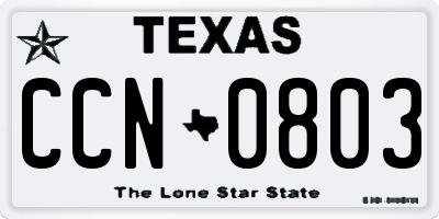 TX license plate CCN0803