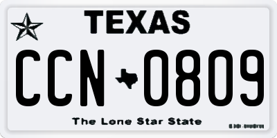 TX license plate CCN0809