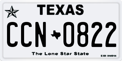 TX license plate CCN0822