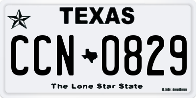 TX license plate CCN0829