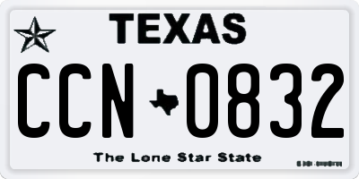TX license plate CCN0832