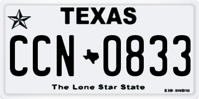 TX license plate CCN0833