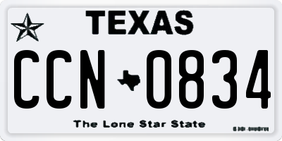 TX license plate CCN0834