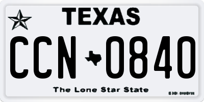 TX license plate CCN0840