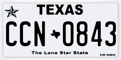 TX license plate CCN0843