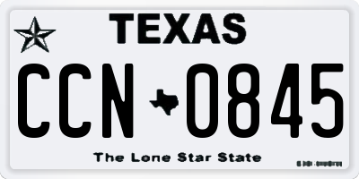 TX license plate CCN0845