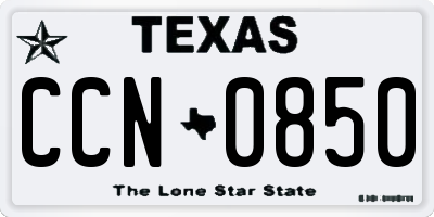 TX license plate CCN0850
