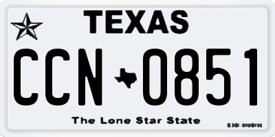 TX license plate CCN0851