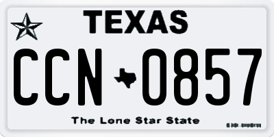 TX license plate CCN0857