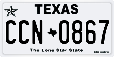 TX license plate CCN0867