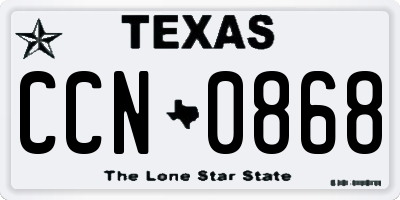 TX license plate CCN0868