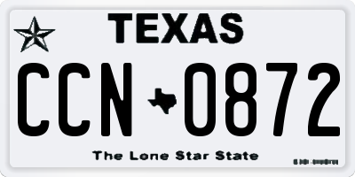 TX license plate CCN0872