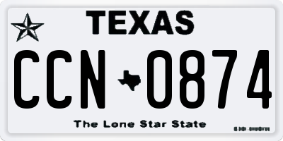 TX license plate CCN0874