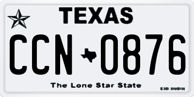 TX license plate CCN0876