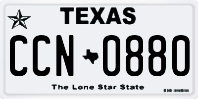 TX license plate CCN0880