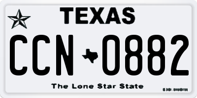 TX license plate CCN0882