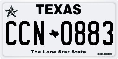 TX license plate CCN0883