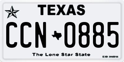 TX license plate CCN0885