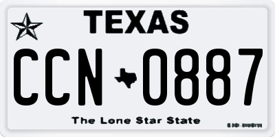 TX license plate CCN0887