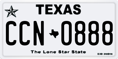 TX license plate CCN0888