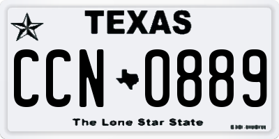 TX license plate CCN0889