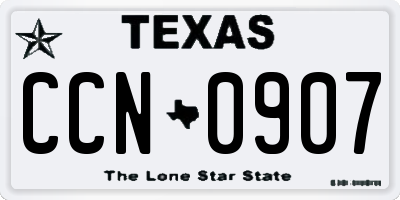 TX license plate CCN0907