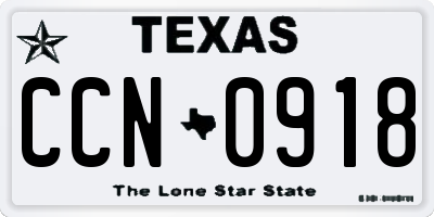 TX license plate CCN0918