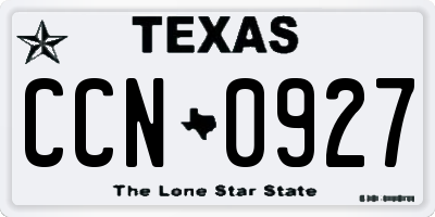 TX license plate CCN0927