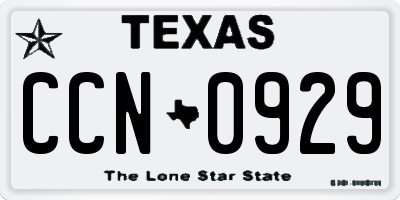 TX license plate CCN0929