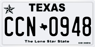 TX license plate CCN0948