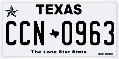 TX license plate CCN0963