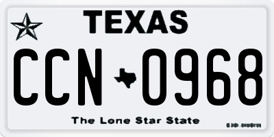TX license plate CCN0968