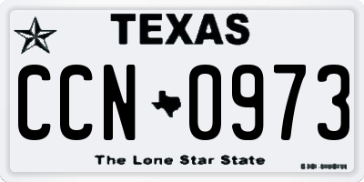 TX license plate CCN0973