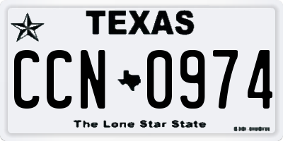 TX license plate CCN0974