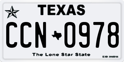 TX license plate CCN0978