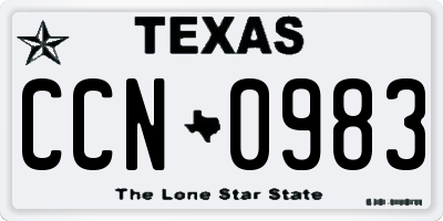 TX license plate CCN0983