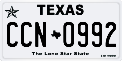 TX license plate CCN0992