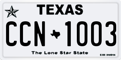 TX license plate CCN1003