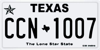TX license plate CCN1007