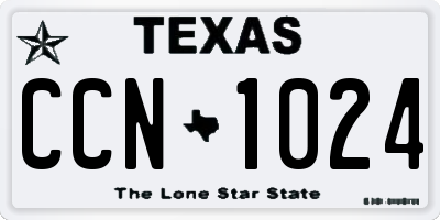 TX license plate CCN1024
