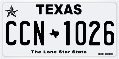 TX license plate CCN1026