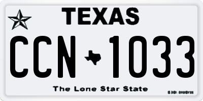TX license plate CCN1033