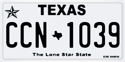TX license plate CCN1039