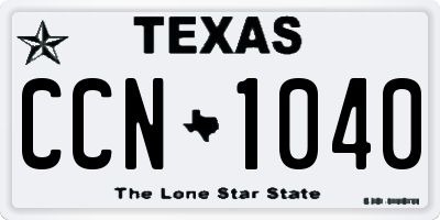 TX license plate CCN1040