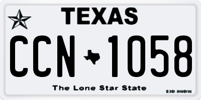 TX license plate CCN1058